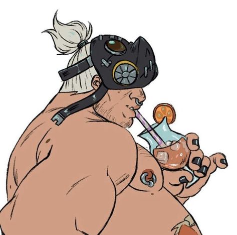 #roadhog Roadhog Fanart, Roadhog Overwatch, Junkrat Fanart, Junkrat And Roadhog, Chubby Men, Vocaloid Characters, Gay Comics, Body Reference Drawing, Overwatch 2