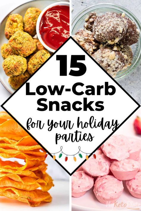 Hosting or attending a Christmas party while staying low-carb? These 15 snack recipes are festive, delicious, and keto-friendly! Perfect appetizers for sharing with guests or keeping yourself on track during the holiday season. Easy Low Carb Christmas Treats, Low Salt Appetizer Recipes, Low Carb Munchies, Christmas Party Healthy Snacks, Healthy Snacks With Cheese, Keto Finger Foods Simple, Filling Keto Snacks, Low Carb Nighttime Snacks, Low Carb Apps