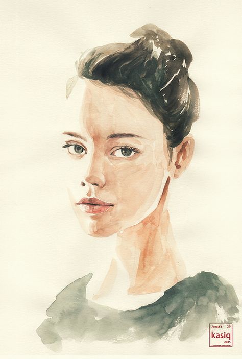 daily illustration Kasiq Jungwoo, Portrait Illustrator, Daily Illustration, Watercolor Art Face, Watercolor Face, Portraiture Painting, Watercolor Fashion, Watercolour Inspiration, Watercolor Painting Techniques