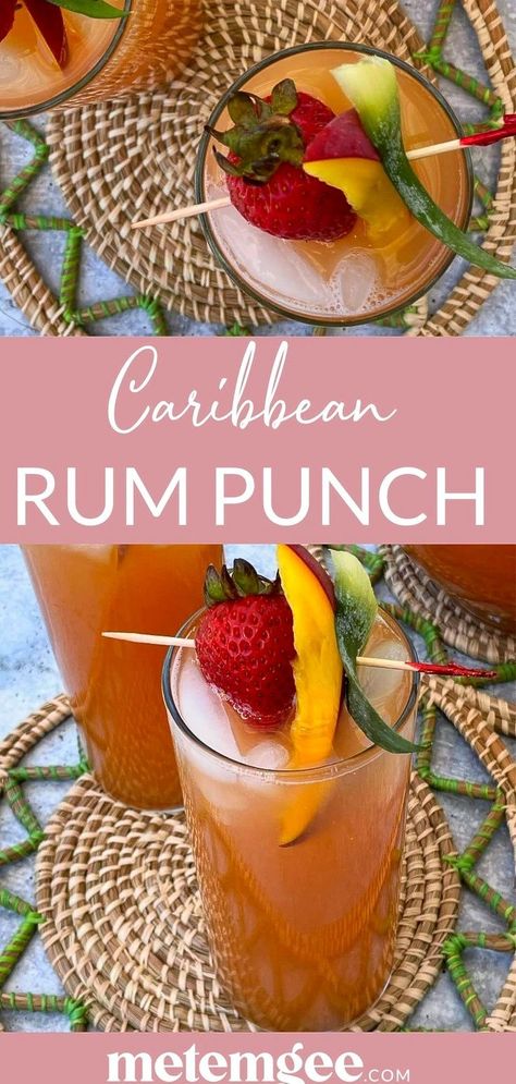 During the summer months, I love to make large batches of my favorite cocktails and boozy summery drinks for any and all gatherings and events. This Caribbean Rum Punch is one of the crowd favorites. A refreshing drink that is so easy to make that I just had to share the recipe with all of you. Caribbean Rum Punch Recipe, Jamaican Rum Punch Recipes, Basic Cocktail Recipes, Caribbean Rum Punch, Jamaican Rum Punch, Pina Colada Drink, Recipes Illustration, Colada Drinks, Malibu Rum Drinks