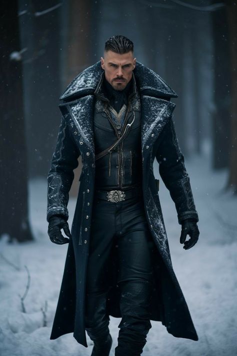 Fancy Black Male Outfits, Male Gothic Outfits, Warrior Character Design Male, Vampire Attire, Wizard Outfit, Weird Outfits, Wizard Cosplay, Steampunk Vampire, Mode Cyberpunk