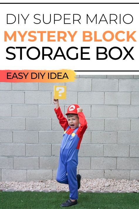 If you have a Nintendo Switch or 3DS console, you know it comes with a lot of characters, accessories, and more. Make this easy DIY Super Mario Mystery Block DIY Storage Block so you have somewhere to keep them all! This would also make great party décor or as a room decoration! Mario Mystery Block, National Video, Super Mario Maker 2, Video Game Storage, Block Storage, National Video Game Day, Game Storage, Storage Cube, Diy Blocks