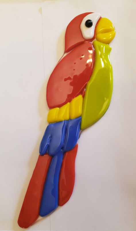 Fused Glass Parrot, Glass Fridge, Glass Art Products, Fused Glass Artwork, Fused Glass Ornaments, Glass Fusing Projects, Glass Fusion, Australian Birds, Slumping