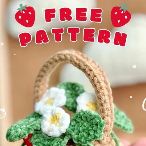 Free crochet pattern Amigurumi on Instagram: "Strawberry basket 🍓🍓 Free crochet pattern   Design and pattern by @keinmakercrochet   🍓🍓🍓" Crochet Patterns Toys, Strawberry Basket, Crochet Strawberry, Crochet Panda, Beginner Crochet Projects, Crochet Pattern Amigurumi, Fun Crochet Projects, Easter Crochet, Basket Design