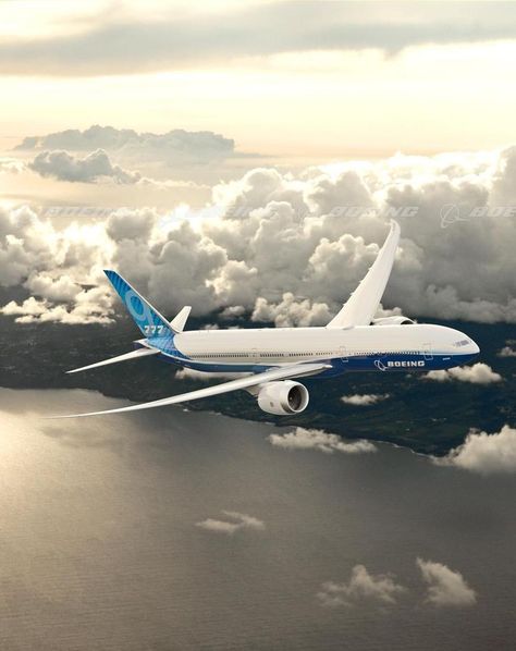 Boeing 777-9 Flies Over Coastline Airline Wallpaper, 777 Wallpaper Iphone, 777 Wallpaper, Flying Aesthetic, Plane Pics, Boeing 777x, Plane Pictures, Plane Wallpaper, Air India Express