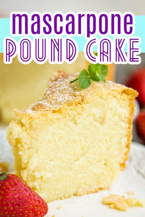 Mascarpone Pound Cake, Recipes With Mascarpone Cheese, Cupcakes Images, Cake With Mascarpone, Mascarpone Recipes, Moist Pound Cake, Almond Pound Cakes, Sour Cream Pound Cake, Hello Cupcake