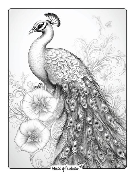 Picoke Bird Photo, Peacock Drawing Simple, Peacock Drawings, Zentangle Peacock, Peacock Drawing With Colour, Mughal Butta, Tattoo Peacock, Peacock Feather Drawing, Peacock Sketch