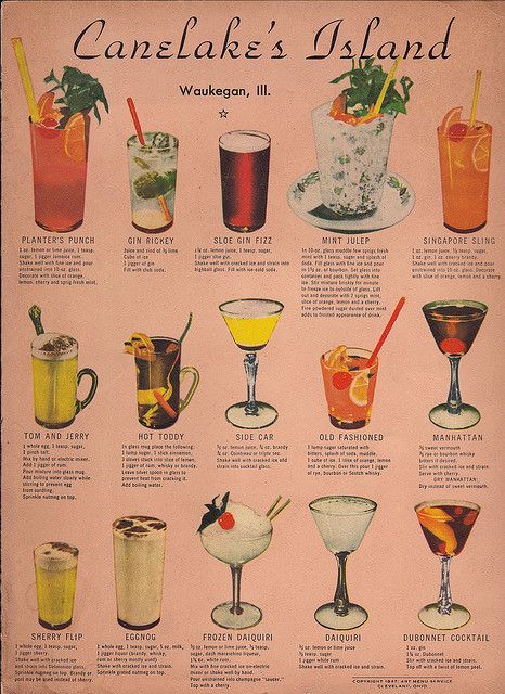 Vintage Cocktails #cocktails www.LiquorList.com "The Marketplace for Adults with Taste!" @LiquorListcom   #LiquorList Types Of Drinks, Frozen Daiquiri, Vintage Cocktails, Mix Drinks, Types Of Cocktails, Vintage Hotel, Whiskey Tasting, Tea Drinks, Drink Bar