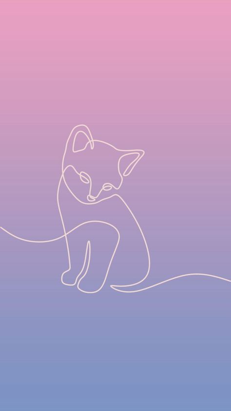 Cat Outline Tattoo, Cat Minimalist, Ipad Image, Kitten Tattoo, Social Media Ideas, Imprimibles Harry Potter, World Elephant Day, Cat Outline, Cute Wallpapers For Ipad