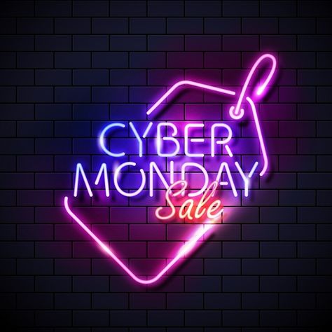 Cybermonday Graphic Design, Black Friday Advertising, Brochure Background, Cybermonday Sale, Neon Icons, Christmas Advertising, Print Design Template, Free Banner, Publicidad Creativa