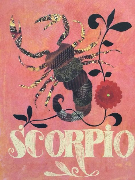 Scorpio Zodiac Illustration, Silly Personality, Scorpio Vintage, Scorpio Print, Vintage Astrology, November Mood, Scorpio Art, Astrology Scorpio, Scorpio Traits