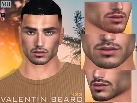 Sims 4 Beards Cc, Beards And Mustaches, Sims 4 Hair Male, Stubble Beard, Sims 4 Male Clothes, Sims 4 Family, The Sims 4 Skin, Mens Facial, Men's Facial Hair