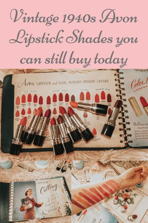 Laura Jane Atelier shows vintage lipstick shades you can still buy today 1940s Lipstick, Avon Lipstick Colors, Makeup For 50 Year Old, Avon Lipstick, Vintage Lipstick, Sell Avon Online, Laura Jane, Lipstick For Fair Skin, Avon Catalog