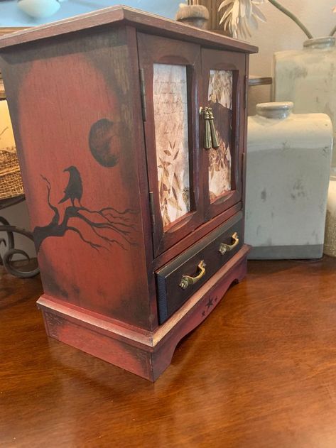 www.autumnmoonarts.online The Morrigan, Chest Jewelry, Liquor Cabinet, Armoire, Jewelry Box, Wood, Furniture, Home Decor, Home Décor