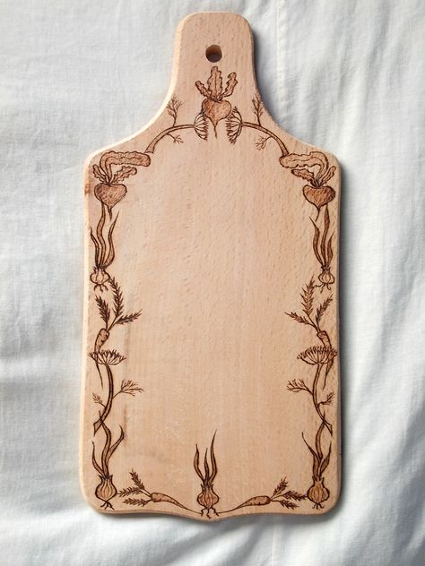 Vegetable Design, Wood Burn Designs, Spoon Crafts, Woodburning Projects, Wood Burning Art, Macrame Patterns, Pyrography, Original Gift, Handmade Home