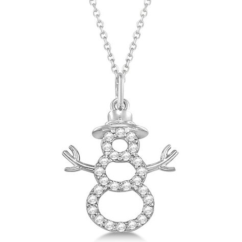 Allurez Snowman Diamond Necklace Pendant 14k White Gold (0.13ct) ($515) ❤ liked on Polyvore featuring jewelry, necklaces, white, white gold diamond necklace, 14k white gold pendant, 14k chain necklace, diamond pendant necklace and white gold chain necklace Snowman Necklace, Diamond Necklace Pendant, White Gold Diamond Necklace, Diamond Necklace Simple, Necklaces White, Diamond Chain Necklace, Clear Quartz Necklace, White Gold Pendant Necklace, Winter Jewelry