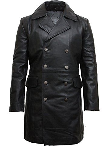 Men's KRIEGSMARINE Black Real World War 2 German Military U Boat Captains Jacket Military Style Real Vintage BNWT Leather Trench Coat Mens, Captain America Jacket, Mens Leather Coats, Shearling Jacket Women, German Military, Cafe Racer Jacket, Biker Jackets, Trench Coat Men, Slim Fit Jackets