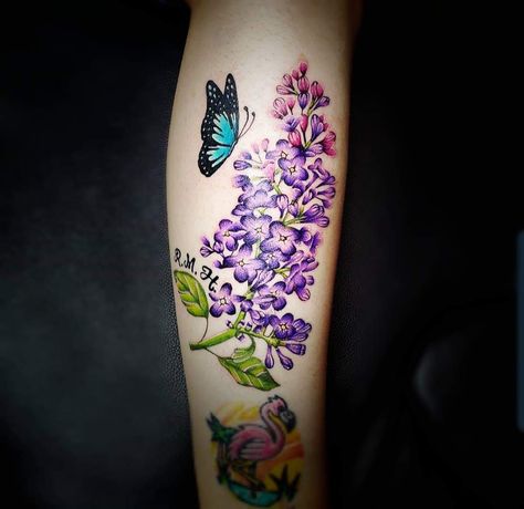 Colorful lilac tattoo done by me Jennifer Jackal at International Ink in Stevens Point Wisconsin https://ift.tt/2p9zH0R #tattoo #tattoos #Fashion #lifestyle Stevens Point Wisconsin, Tattoo Fixes, Lilac Tattoo, Carnation Tattoo, Purple Tattoos, Lion Tattoo Sleeves, Prison Tattoos, Floral Tattoo Sleeve, R Tattoo