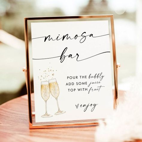 Bridal Shower Mimosa Bar, Bridal Shower Mimosa, Bubbly Bar Sign, Bubbly Bar, Mimosa Bar Sign, Bridal Shower Sign, Modern Bridal Shower, Champagne Bar, Boho Bridal Shower