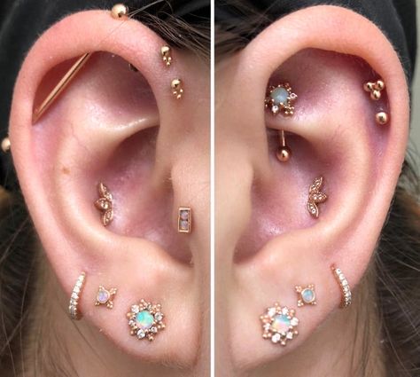 Ear Piercing Cartilage, Piercing Jewelry Ideas, Unique Piercing, Forward Helix Piercing, Cool Ear Piercings, Pretty Ear Piercings, Piercing Cartilage, Maria Tash, Cool Piercings