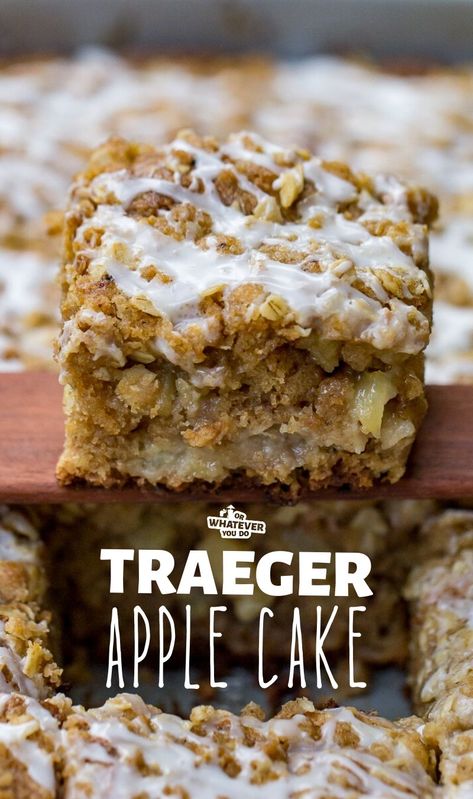 Smoker Grill Recipes, Traeger Cooking, Traeger Grill Recipes, Grilled Desserts, Streusel Coffee Cake, Pellet Grill Recipes, Traeger Recipes, Apple Dessert Recipes, Smoked Cooking