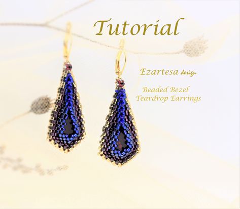 Earrings Tutorial, Seed Bead Pattern, Color Pages, Beading Tutorial, Jewelry Design Earrings, Beaded Bracelet Patterns, Bead Work Jewelry, Earring Tutorial, Square Bead