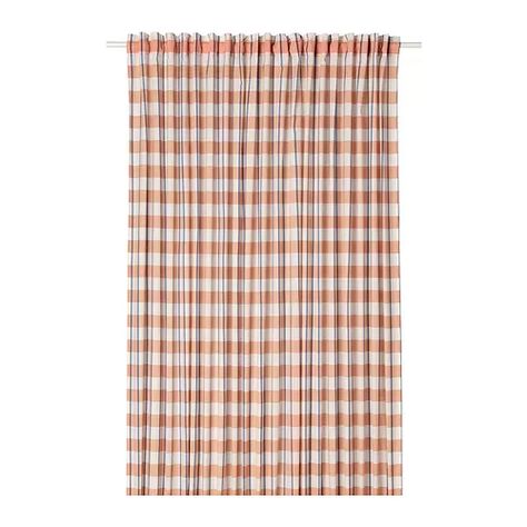 Looking for GLANSHAGTORN - curtain, 1 piece, orange white/blue, 300x250 cm? Come shop at IKEA's online store now, we have the GLANSHAGTORN - curtain, 1 piece, orange white/blue, 300x250 cm you are searching for. Check out IKEA's stylish home furnishing and home accessories now! Log Cabin Curtains, French Country Curtains, Blue Striped Curtains, Curtains Without Sewing, Sliding Door Curtains, Check Curtains, Plaid Curtains, Ikea Curtains, Nursery Curtains