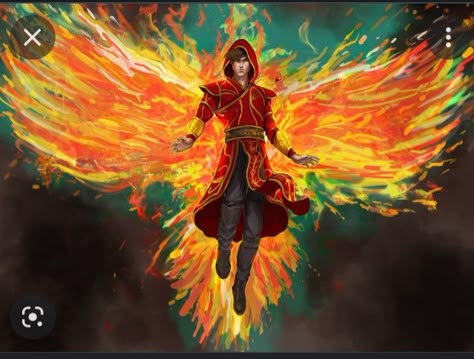 This wizard is a phoenix warlock who has god like power. He is extremely powerful and unstoppable Strixhaven Student, Phoenix Force, Pathfinder Character, Phoenix Art, Dungeons And Dragons Characters, D&d Dungeons And Dragons, Fantasy Creatures Art, Wow Art, Dragon Drawing