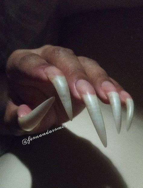 Long Claws Monster, Curved Pointy Nails, Natural Stiletto Nails, Tickle Torture, Long Natural Nails, Long Stiletto Nails, Curved Nails, Long Stiletto, Long Nail