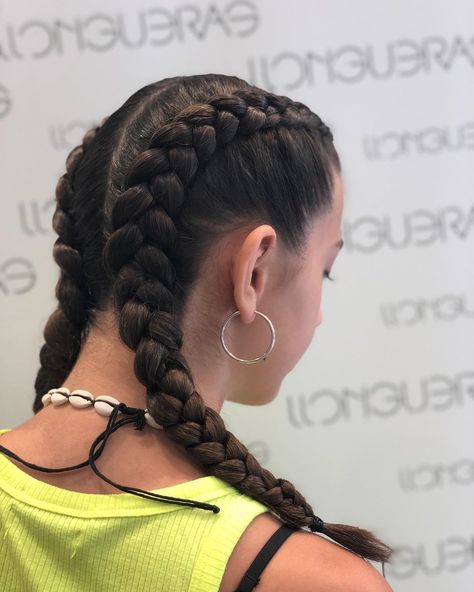 Braid Two Ponytails, Trenzas Aesthetic, Two Ponytail Hairstyles, Sleek Short Hair, Haircuts For Long Hair With Layers, Boxer Braids, Hairdos For Curly Hair, Hair Detangler, Haircuts For Long Hair