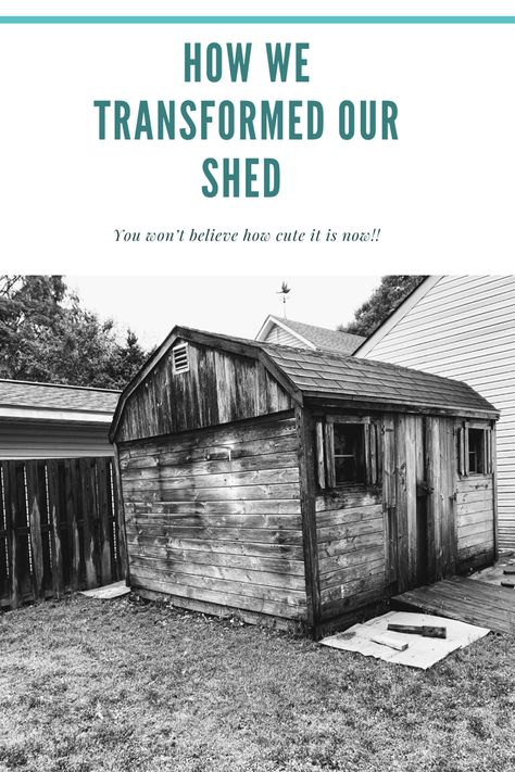 Renovate Shed, Shed Before And After, Shed Restoration, Old Shed Renovation, Update Shed Exterior, Garden Shed Renovation, Shed Front Ideas, Renovated Shed, Shed Makeover Exterior Before After