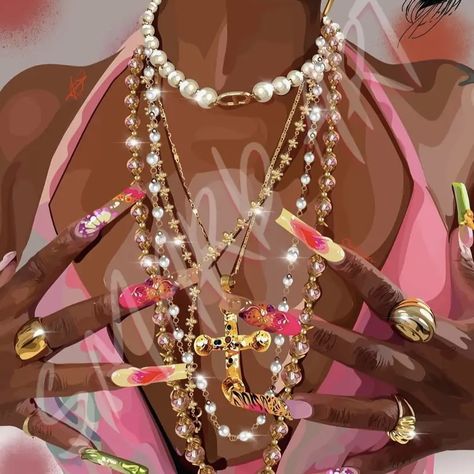 Pink Black Art Aesthetic, Black Woman Art Aesthetic, Beautiful Wallpapers For Iphone, Mother Art, Cartoon Girl Drawing, Afrocentric Art, Black Art Painting, Dope Cartoon Art, Black Aesthetic Wallpaper