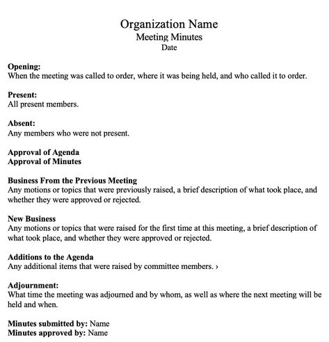 meeting minutes template How To Run A Board Meeting, Formal Letter Template, Meeting Notes Template, Formal Letter, Meeting Template, Effective Meetings, Memo Template, Nonprofit Management, Meeting Minutes