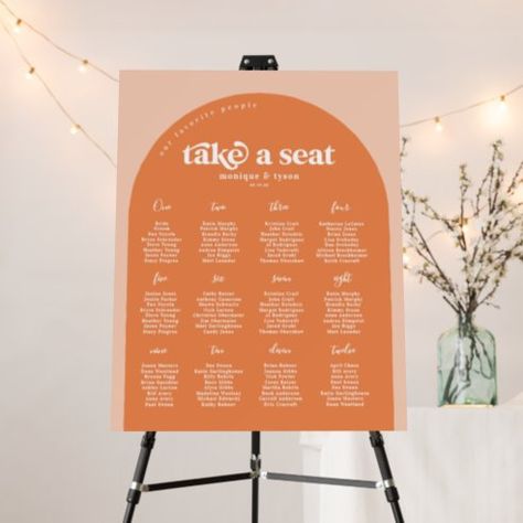 - Personalized Weddings | Zazzle Retro Party Decor, Retro Wedding Decorations, 60s Wedding, Vintage Wedding Stationery, 70s Wedding, Wedding Table Seating, Dinner Decor, Retro Typography, Wedding Tables