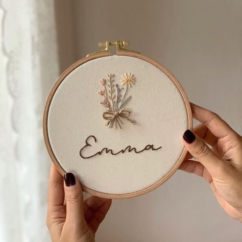 Embroidery Ring, Punch Needling, Gift Embroidery, Nursery Boho, Embroidery Frame, Embroidery Pillow, Pillow Baby, Name Embroidery, Handmade Embroidery Designs