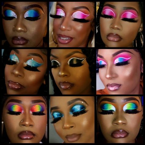 Makeup Looks Dramatic, Euphoria High, Girl Eye Makeup, Full Glam Makeup, Makeup Steps, Carnival Makeup, Fun Makeup, Makeup For Black Skin, Magical Makeup