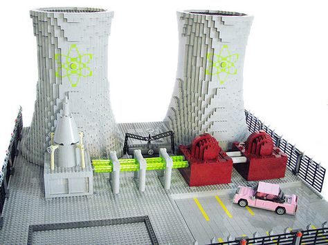 Springfield Nuclear Power Plant | The main feature and attra… | Flickr Lego Police Station, Springfield Simpsons, Simpsons Christmas, Lego Simpsons, Minecraft Base, Power Towers, Minecraft City Buildings, Step On A Lego, Base Ideas