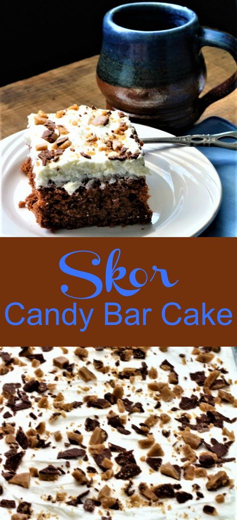 Skor Bar Cake Recipe, Skor Cupcakes Recipes, Skor Cake Birthdays, Skor Birthday Cake, Skor Bar Cake, Skor Poke Cake, Skor Dessert Recipes, Skor Dessert, Skor Cake