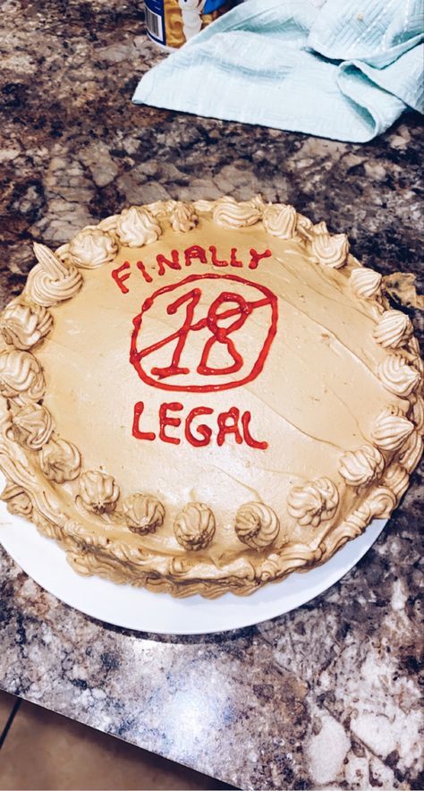 Funny Cakes For 18th Birthday, June Cake Ideas, Cake Decorating 18th Birthday, 18th Birthday Cake Legal, 18th Birthday Cake Ideas Funny, Cake Ideas For 18th Birthday, 18th Birthday Ideas Decorations, 18tg Birthday Cake, Cake Ideas 18th Birthday