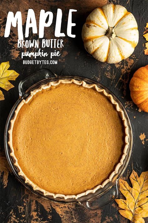 Maple Pie, Vegan Pumpkin Pie Recipe, Pie Pumpkin, Maple Brown, Vegan Pumpkin Pie, Budget Bytes, Sans Gluten Sans Lactose, Thanksgiving Pies, Extra Work