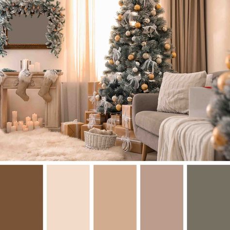 Christmas Front Porch Decor Ideas, Christmas Front Porch Decor, Christmas Color Schemes, Decor Ideas For Christmas, Rustic Color Palettes, Christmas Living Room Decor Ideas, Xmas Color, Christmas Palette, Christmas Colour Schemes