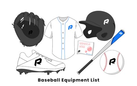 Baseball Equipment List Baseball Rules, Baseball Tournament, Baseball Drills, Jersey Ideas, Graduation Art, Team Goals, Ib Art, Third Base, Rules And Regulations