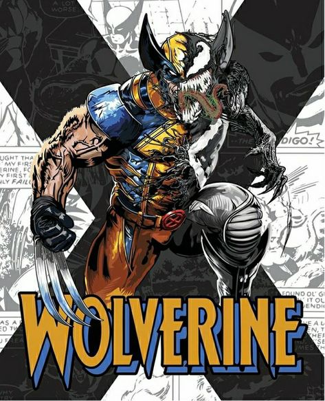 Venomized Wolverine, Venom Wolverine, Wolverine Comic Art, Venom Wallpaper, Wolverine Artwork, Uncanny Avengers, Symbiotes Marvel, Wolverine Comic, Comic Book Drawing