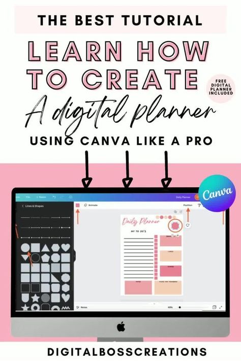 Canva Listing Template Mockup Canva Commercial Use, How To Make Planner Pages, Canva How To, How To Make Digital Planner, Digital Planner Page Ideas, How To Use Canva, Create A Digital Planner, Canva Journal, Design Your Own Planner