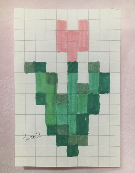 minecraft-pixel art Minecraft Drawing Ideas Pixel, Minecraft Tulip, Minecraft Stickers, Minecraft Drawings, Minecraft Pixel Art, Bullet Journal Ideas Pages, Journal Ideas, Pixel Art, Tulips