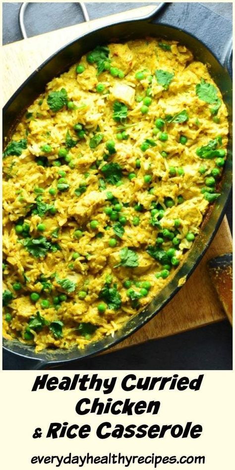 Curry Chicken And Rice, Chicken And Rice Recipe, Low Fat Dinner, Curried Chicken, Chicken Rice Casserole, One Pot Dinner, Curry Dishes, Chicken And Rice, Rice Casserole