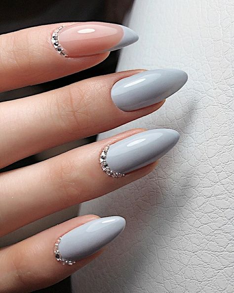 Grey And Silver Nails, Light Grey Nails, Nails Azul, Light Gray Nails, Grey Nails, Opi Nail Colors, Beauty Hacks Nails, Stylish Nails Designs, Gelish Nails