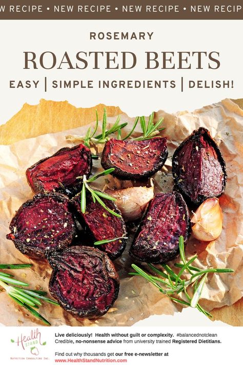 This easy Roasted Beets Recipe gets a serious flavor boost from rosemary and balsamic vinaigrette. Enjoy this nutritious packed recipe with almost any dish, year round! 😊 #dietitianapproved #healthylunch #beetrecipe #beets #roastedbeets #nutritious #healthyeating #balancednotclean Roasted Beets With Rosemary, Roasted Beets And Vegetables, Rosemary Roasted Beets, Balsamic Roasted Beets, Canned Beet Recipes, Canned Beets Recipe, Candy Cane Beets, Roasted Beats, Beet Recipes Healthy