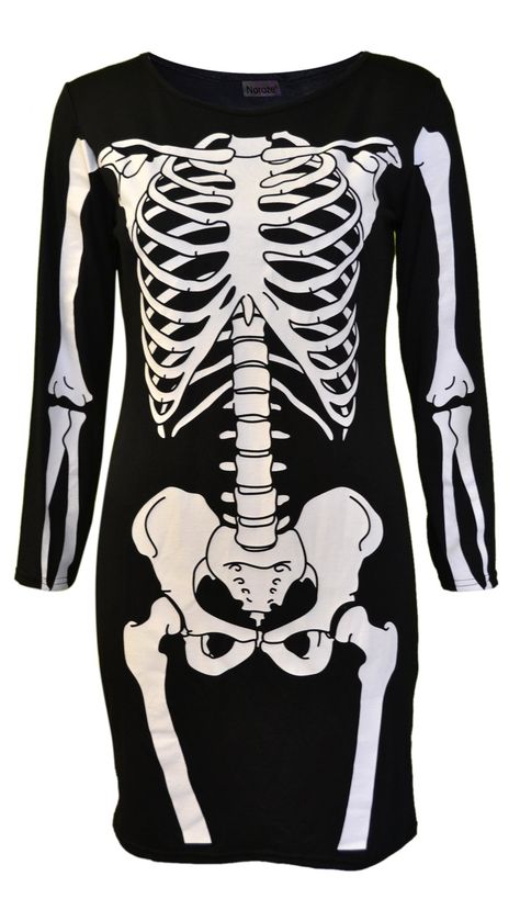 Dress To Jumpsuit, Skeleton Dress, Skeleton Halloween Costume, Halloween Long Sleeve, Skeleton Skull, Red Blood, Party Dress Long Sleeve, Halloween Skeleton, Printed Bodycon Dress