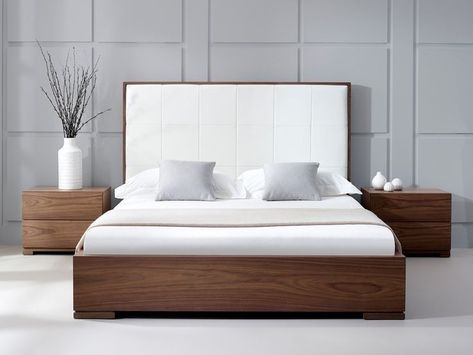 Bed Back Design, Bedroom Design Trends, Walnut Bed, Bed Headboard Design, Wood Bed Design, Minimalist Bed, Bed Frame Design, Wooden Bed Design, Bed Design Modern